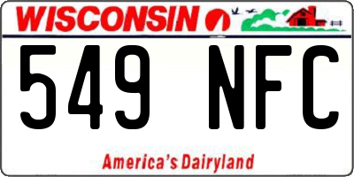WI license plate 549NFC