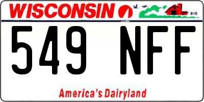 WI license plate 549NFF