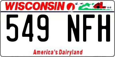 WI license plate 549NFH
