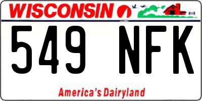 WI license plate 549NFK
