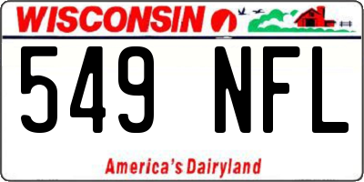 WI license plate 549NFL