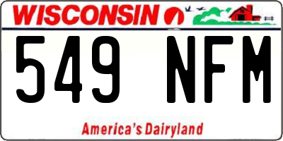 WI license plate 549NFM