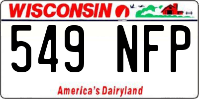 WI license plate 549NFP