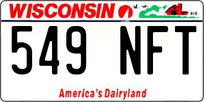 WI license plate 549NFT