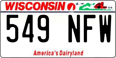 WI license plate 549NFW
