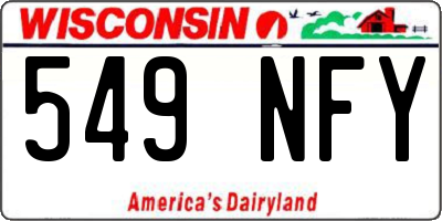 WI license plate 549NFY