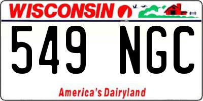 WI license plate 549NGC