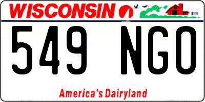 WI license plate 549NGO