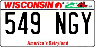 WI license plate 549NGY