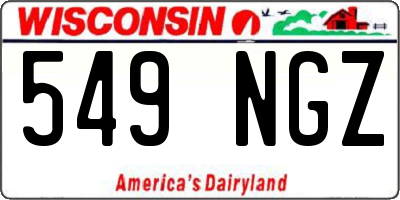 WI license plate 549NGZ