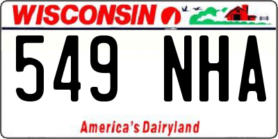 WI license plate 549NHA