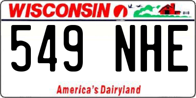 WI license plate 549NHE
