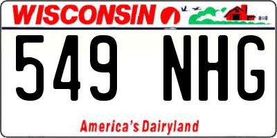 WI license plate 549NHG