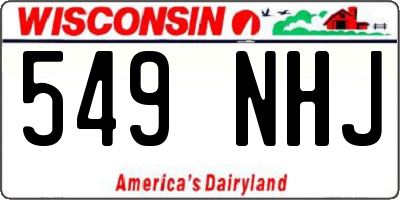 WI license plate 549NHJ