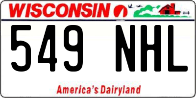 WI license plate 549NHL