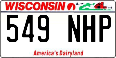 WI license plate 549NHP