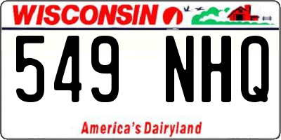 WI license plate 549NHQ