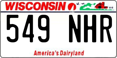 WI license plate 549NHR