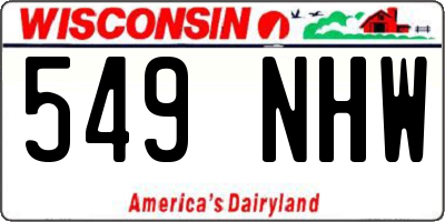 WI license plate 549NHW