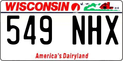 WI license plate 549NHX