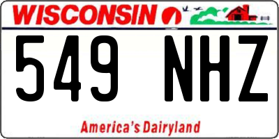 WI license plate 549NHZ