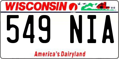 WI license plate 549NIA