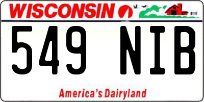 WI license plate 549NIB
