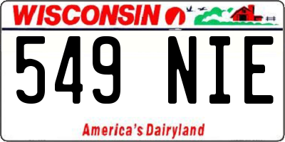 WI license plate 549NIE