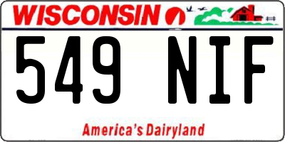 WI license plate 549NIF