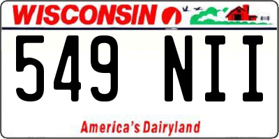 WI license plate 549NII