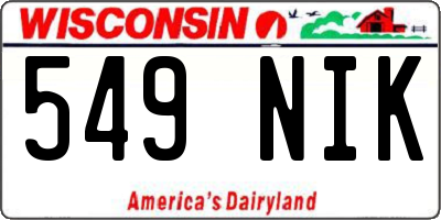 WI license plate 549NIK