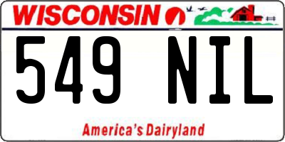 WI license plate 549NIL