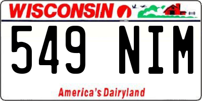 WI license plate 549NIM