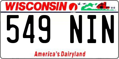 WI license plate 549NIN