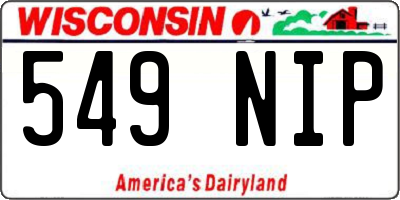 WI license plate 549NIP