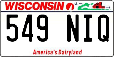 WI license plate 549NIQ