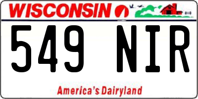 WI license plate 549NIR