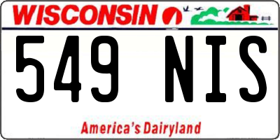 WI license plate 549NIS