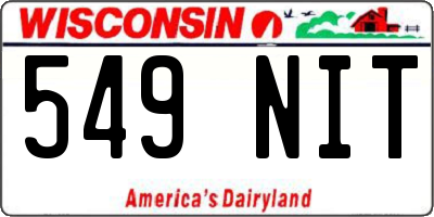 WI license plate 549NIT