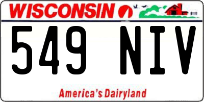 WI license plate 549NIV