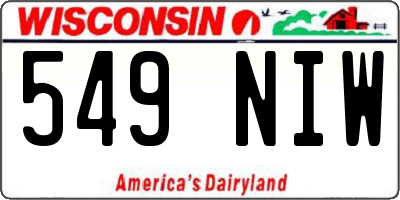 WI license plate 549NIW