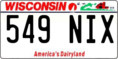 WI license plate 549NIX