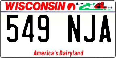 WI license plate 549NJA