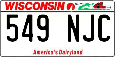 WI license plate 549NJC