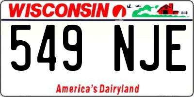 WI license plate 549NJE