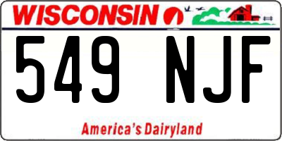 WI license plate 549NJF
