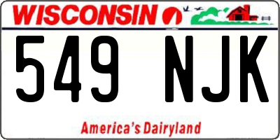 WI license plate 549NJK