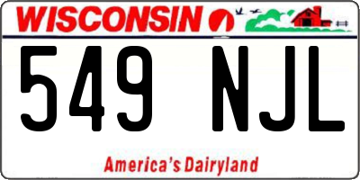 WI license plate 549NJL