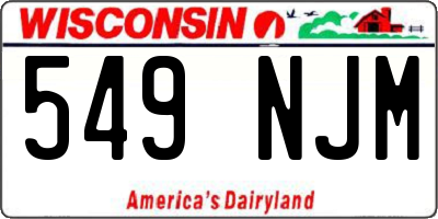 WI license plate 549NJM