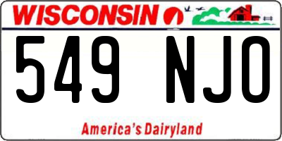 WI license plate 549NJO